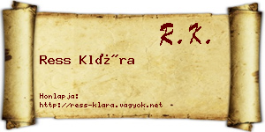 Ress Klára névjegykártya