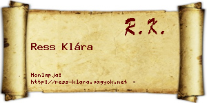 Ress Klára névjegykártya
