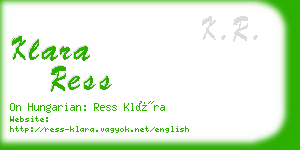 klara ress business card